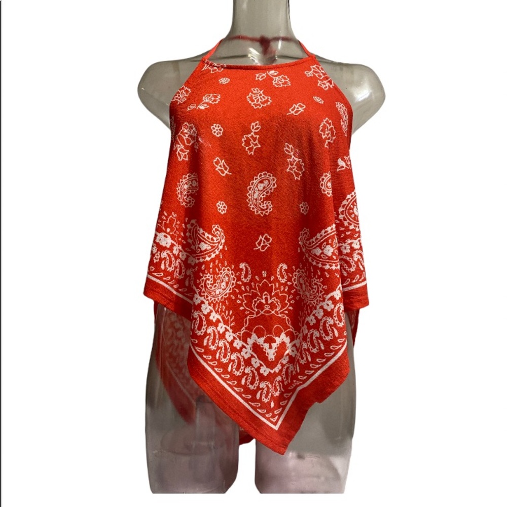 Orange backless top